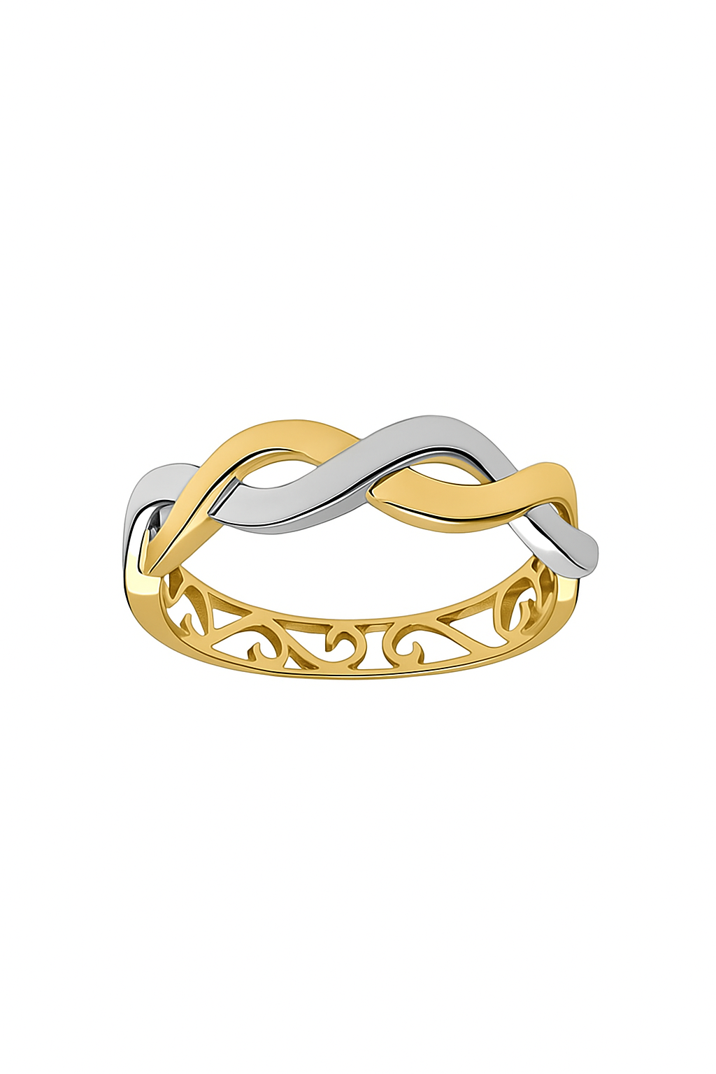 Bague Entrelacs Doré & Argent